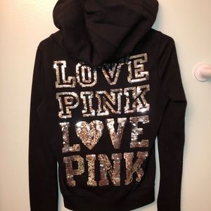 Black zip up sequin jacket